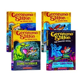 老鼠记者漫画版1-4册 英文原版 Geronimo Stilton Graphic Novel 儿童英语全彩插图探险章节桥梁小说书7-12岁青少年文学探索科普