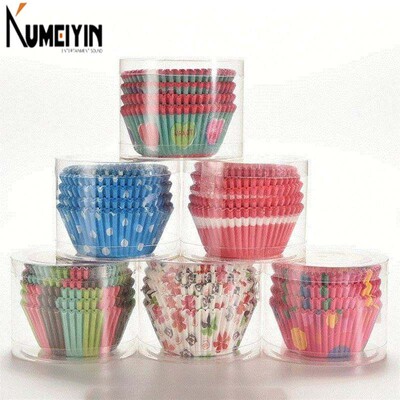 100pcs/lot colorful paper muffin cup cake baking cups