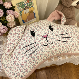 ins可爱小兔荞麦枕全棉兔子耳朵刺绣枕头沙发午睡枕卧室小抱枕