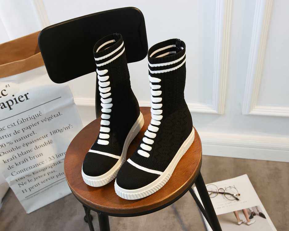 靴子女21春款長款 長筒款百搭彈力襪子透氣高幫長筒靴在類目 女鞋, 靴子中 - 來自Buy2taobao.com提供專業的淘寶代購服務