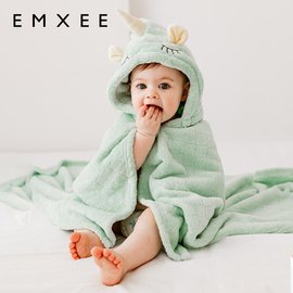 嫚熙儿童浴巾新生婴儿浴袍，宝宝超软吸水带，帽包被斗篷裹巾