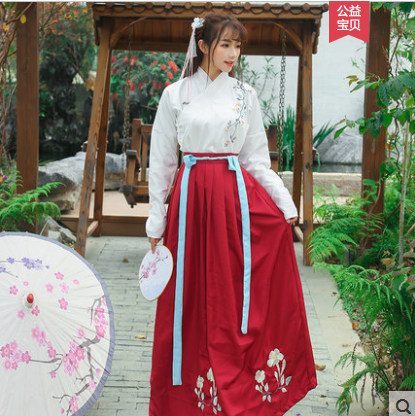 汉服冬装女古装改良日常装仙女清新淡雅学生中国风长裙古风套装女|ruв категории Женская одежда, костюм/национальная одежда/театр костюм, национальная одежда/этап погрузки - от Buy2taobao.com для оказания профессиональной услуги покупки агента Taobao