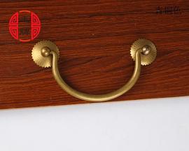 中式仿古家具铜配件书桌五斗柜抽屉铜拉手古典把手小号字台拉手