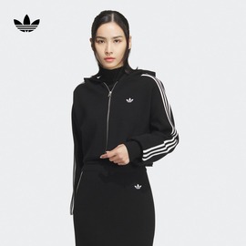 短款连帽针织毛衣外套女装春季adidas阿迪达斯三叶草JI7061