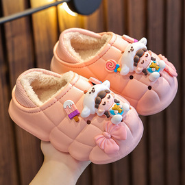 宝宝儿童棉拖鞋冬季男童女童，室内防水踩屎感包跟亲子可爱居家棉鞋