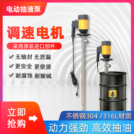 手提式电动插桶泵HD-E2-V+PPHT/PVDF-SS304电动抽液泵化工油桶泵