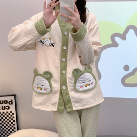 月子服秋冬产后两件套怀孕期居家服秋空气棉哺乳套装孕妇冬季睡衣