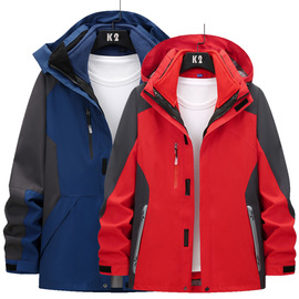 冲锋衣女男三合一滑雪服，男两件套保暖防水透气户外工作服logo印制