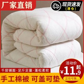 棉花被子棉絮垫絮褥子q加厚棉被冬被保暖被芯垫被床垫铺床被褥