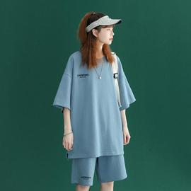 纯棉睡衣女夏装2022年外穿夏天短袖t恤短裤两件套休闲家居服套装