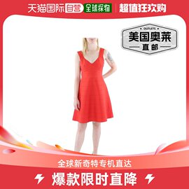 bebe女式夏季绷带修身喇叭连衣裙 - 红色 美国奥莱直发