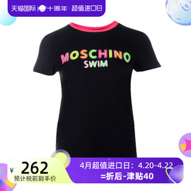 moschino/莫斯奇诺休闲女士印花圆领短袖T恤春季特卖