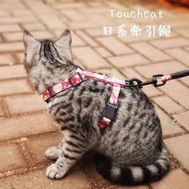 Touchcat它它猫咪牵引绳 遛猫绳p链防挣脱工字背心式胸背幼猫链子