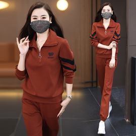 香港潮牌时尚运动套装女春2024气质显瘦立领卫衣跑步服两件套