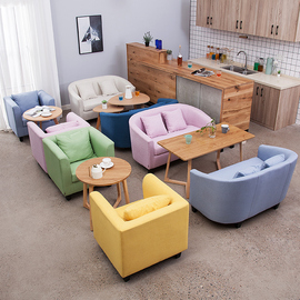 简约北欧单人沙发j椅网咖服装奶茶店咖啡厅围椅客厅小户型组合沙