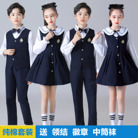 元旦中小学生大合唱团儿童演出服，连衣裙幼儿园诗歌朗诵表演服长袖