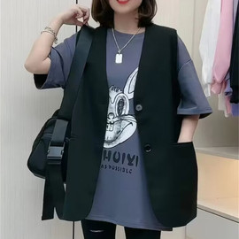 西服马甲女小西服2024春秋洋气，显瘦潮流时尚，西装马夹外套洋气