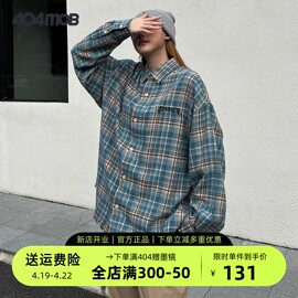 404MOB春季重工刺绣定制法兰绒磨毛流苏破坏衬衫男女多色格子外套