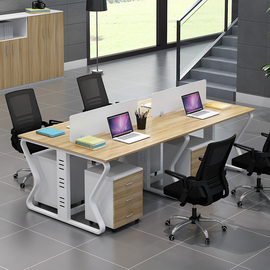 职员办公桌员工位简约现代屏风46工位四人，位电脑办公桌椅组合