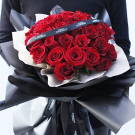 繁花阁情人节99朵红玫瑰生日，花束北京天津同城，送女友订婚鲜花33朵