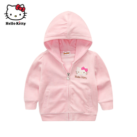 hellokitty凯蒂猫童装女童秋冬连帽外套，保暖开衫天鹅绒外套