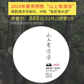 888元/11片 2024年春茶 山上有清凉 云南普洱茶生茶200克