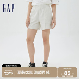 Gap女装夏季LOGO高腰法式圈织软卫裤590993户外休闲运动短裤