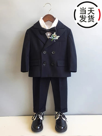 儿童西装三件套男童礼服套装花，童男宝周岁生日小西服男小西装秋款