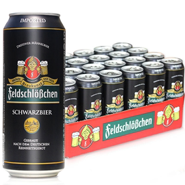 德国进口费尔德堡黑啤酒500ml*24听整箱纯麦黑啤精酿大麦啤酒