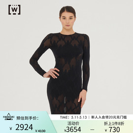 wolford沃尔福特w运动时尚通体logo微透长款连衣裙女士58292