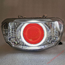 巧格二代林海巧格摩托车大灯总成适用于改装Q5海5LED双光透镜