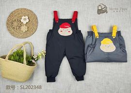 婴幼儿羽绒背带裤男女童1-3岁2023冬装男童儿，童女宝白鸭绒裤