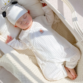 婴儿夏装空调服睡衣哈衣新生儿，连体衣初生满月和尚服男女宝宝衣服