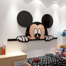 卡通米奇3d立体墙面壁纸，贴画米老鼠儿童，房间布置装饰卧室床头背景