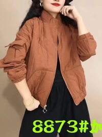 m223冬季纯色，棉服宽松休闲加棉加厚外套女