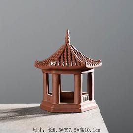 紫砂花宠园艺多肉盆栽装饰品，陶瓷亭子工艺品小摆件，微景观鱼缸造景