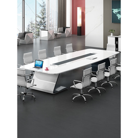 漆烤会议桌长桌简约现代时尚办公大型洽谈桌椅组合长条桌培训桌子