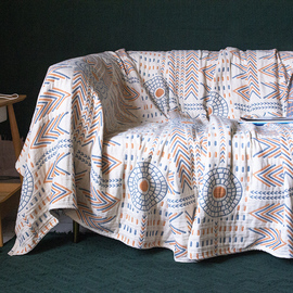 波西米亚纯棉沙发套罩巾全棉全包盖布，四季通用棉纱布艺沙发盖毯