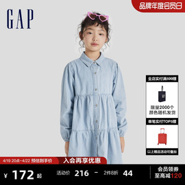 gap女童春秋纯棉亲肤牛仔，长袖连衣裙儿童装洋气，舒适娃娃裙810801