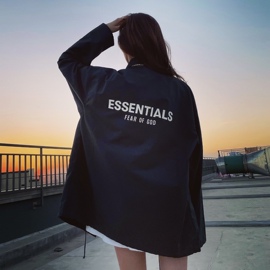 essentials教练夹克外套，男女jacket薄款fog反光休闲美式