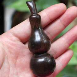 【潮州木雕工艺】东非整料紫光檀手把件 风水葫芦 把玩件