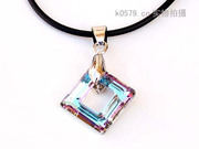 Smiling post Korean collar accessories colorful Crystal pendant necklace pendant jewelry women pendant jewelry