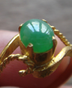 天然a货戒面缅甸翡翠