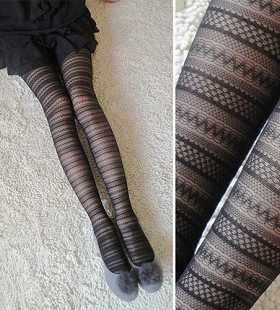 拼6-10双 宝娜斯 宫廷复古80D百搭全蕾丝风镂空连裤袜丝袜B69102