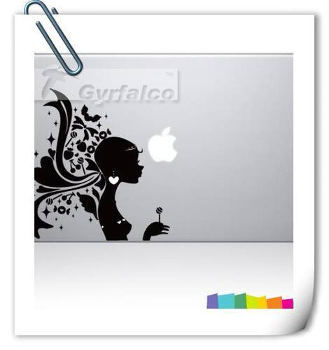 C0052LD 剪影女孩 苹果笔记本电脑贴纸 苹果贴纸 MacBook Pro Air