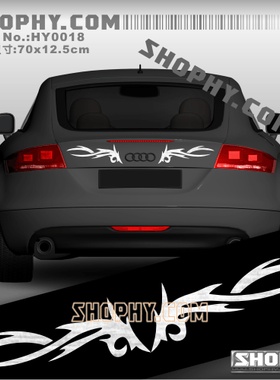 [SHOPHY车贴]金属色系列拉丝银车尾贴HY0018