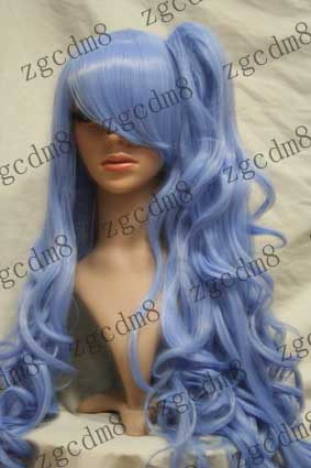 VOCALOID Divinity eggplant cos Wig 80CM Long curly hair+Single cauda equina Light blue wigin the Play mode/Anime/Periphery/cos/Board games ,  Cosplay Apparel/Props/Service ,  COSPLAY Fitting/Props/Doll clothes  category - from Buy2taobao.com to provide professional Taobao agent buy service