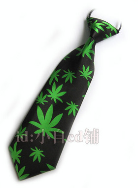 【黑底绿叶】Cosplay道具化妆舞会搭配小领带 日韩校服搭配