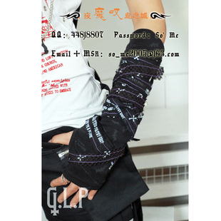 GLP 395BP 别针绑带套指袖 MAD视觉KERA朋克PUNK 单只 套 ╋魔叹╋