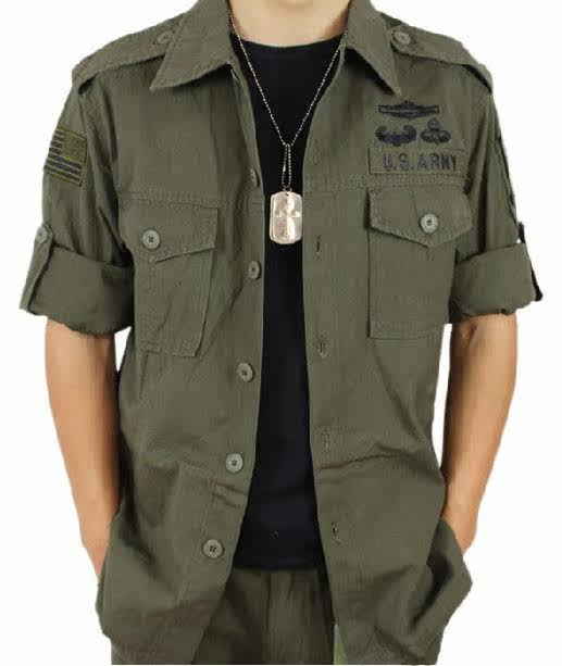 军装军迷衬衣 户外 纯棉热卖长短两用衬衣 经典款热卖衬衫战术